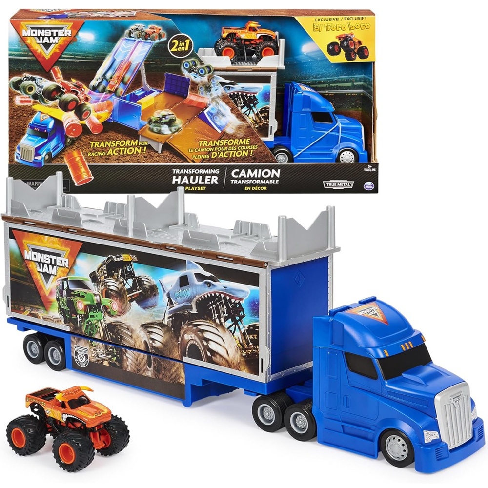 Monster Jam, Transforming Hauler Playset Storage El Toro Loco Monster Truck
